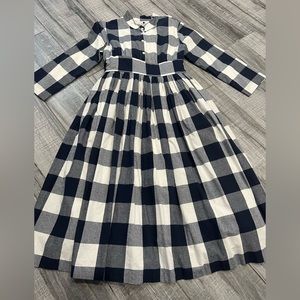 Plaid blue & white dress